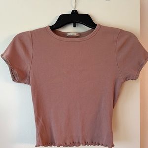 Active USA Womens Crop Top Sz M Short Sleeved Scoop Neck Cute Stylish